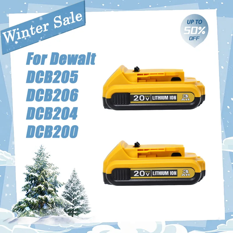 

DCB203 Li-ion Battery 18Volt 20V 3.0Ah For Dewalt Max Tools DCB205 DCB206 DCB204 DCB200 DCB182 DCB180 DCB230 DCD DCF DCG Series