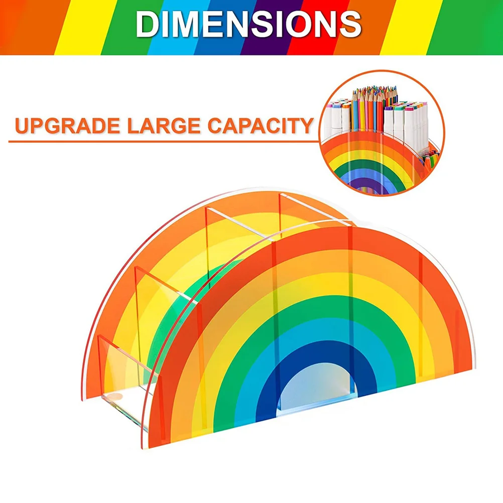 حامل قلم أكريليك صندوق تخزين مدمج متعدد الشبكات منظم سطح المكتب لأشتات كابلات المجوهرات والقرطاسية #2