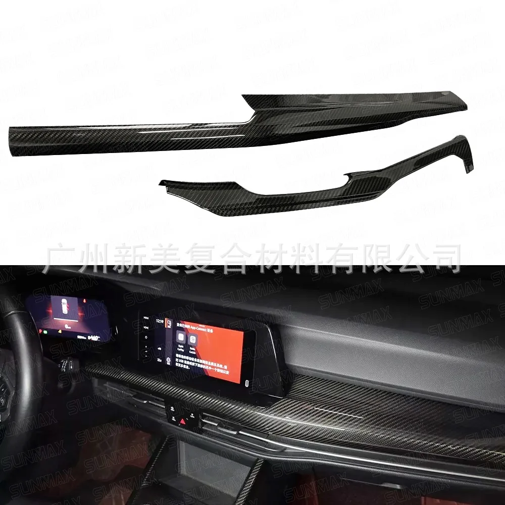 

Подходит для Volkswagen Golf 8, настоящее сухое углеродное волокно, украшение центральной панели приборов, модификация салона автомобиля, аксессуары