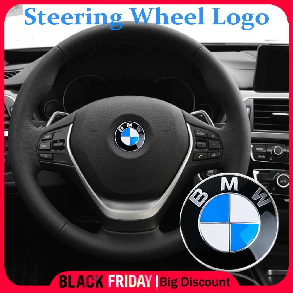 44mm Car Steering Wheel Badge Front Rear Hood Logo Hubcaps For BMW 1 3 5 7 Series M Performance E46 E90 E60 F10 F30 E39 E36 F20