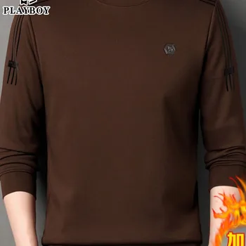 중년 남성을위한 남성용 라운드 넥 긴 소매 티셔츠 캐주얼 비즈니스 양털 안감 두꺼운 가을 겨울 기본 레이어 탑 Best5 중년 남성을위한 남성용 라운드 넥 긴 소매 티셔츠 캐주얼 비즈니스 양털 안감 두꺼운 가을 겨울 기본 레이어 탑 Best5