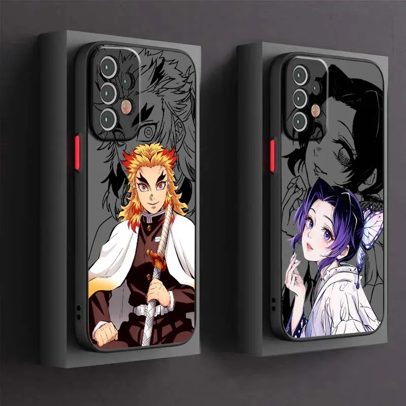 

D-Demons S-Slayers Anime For Samsung A73 A72 A71 A55 A54 A53 A52 A51 A35 A25 A15 A14 5G Frosted Translucent Phone Case
