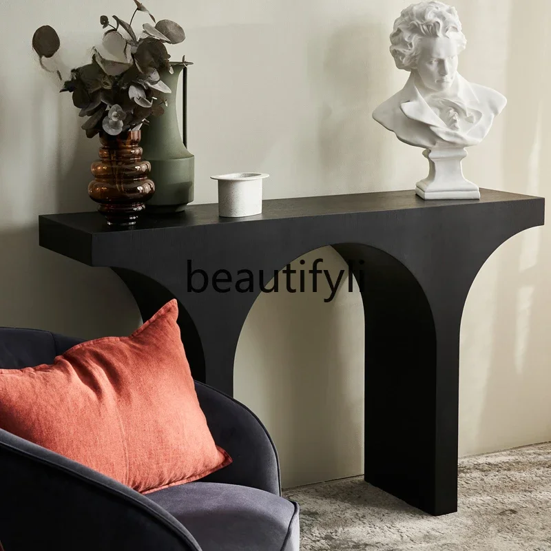 

Nordic simple modern solid wood entrance table entrance cabinet