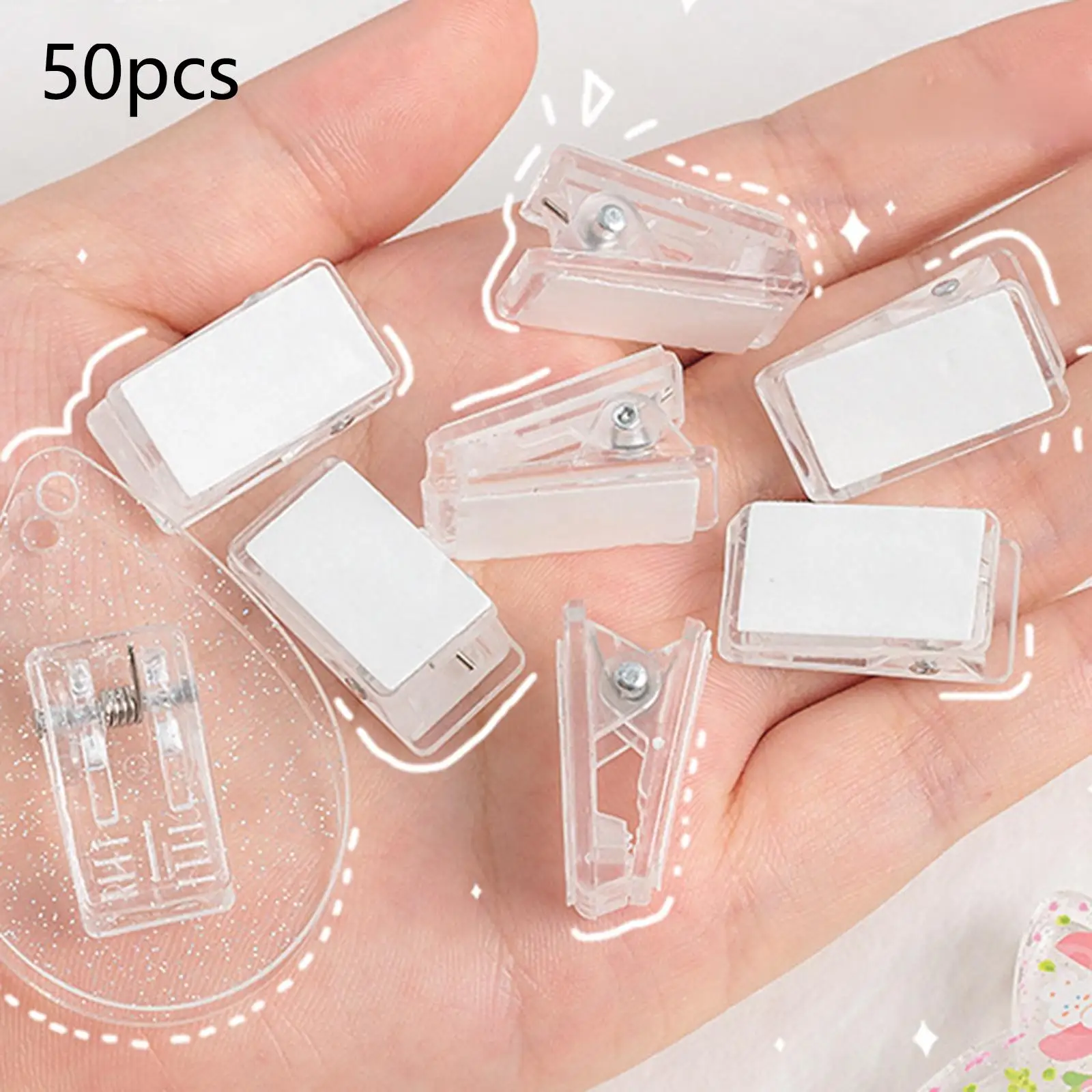 50Pcs Self Adhesive Clips Double Sided Adhesive Photo Clips Sticky Clips