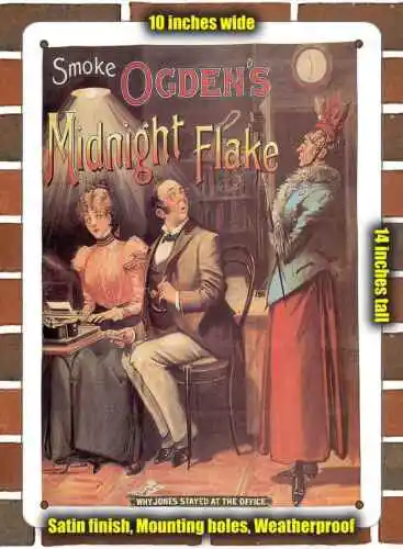 Metal Sign - 1906 Ogden's Midnight Flake Tobacco- 10x14 inches