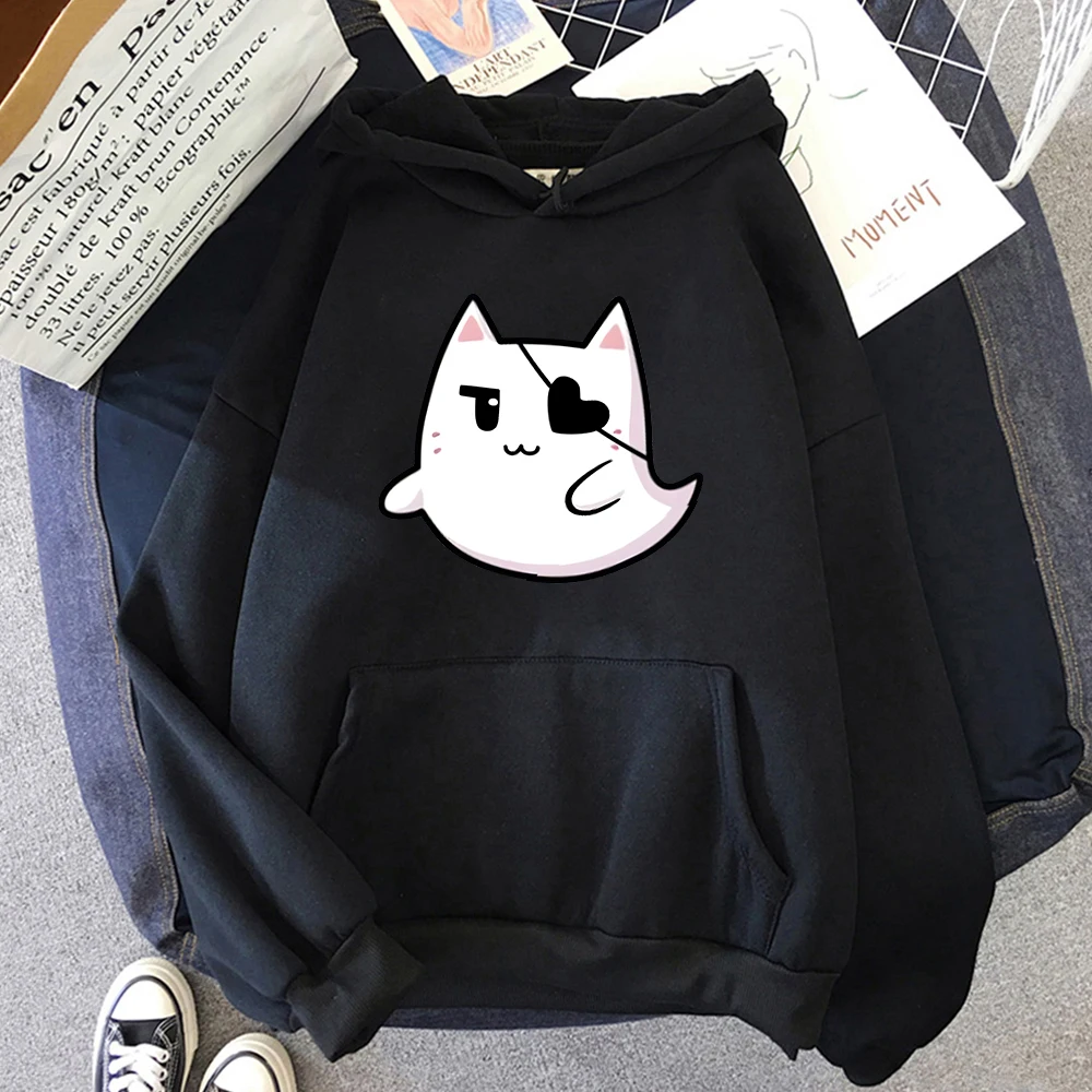 Nyanners-Sudadera gótica de Mascota para mujer, con capucha de ropa de calle Hololive, Tops Punk informales Vintage Moletom Ulzzang, de manga larga