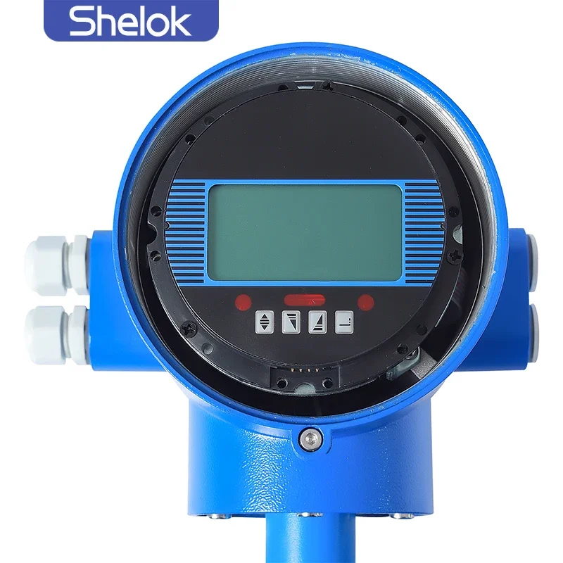 Shelok نهر المياه DN600 ANSI شفة التخصيص بطانة 4-20mA RS485 مقياس التدفق الكهرومغناطيسي