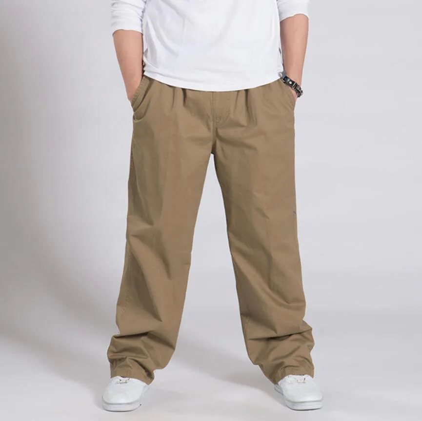 Summer Autumn pants men 5XL 6XL weight 130kg cotton Plus size men pants 4 colors