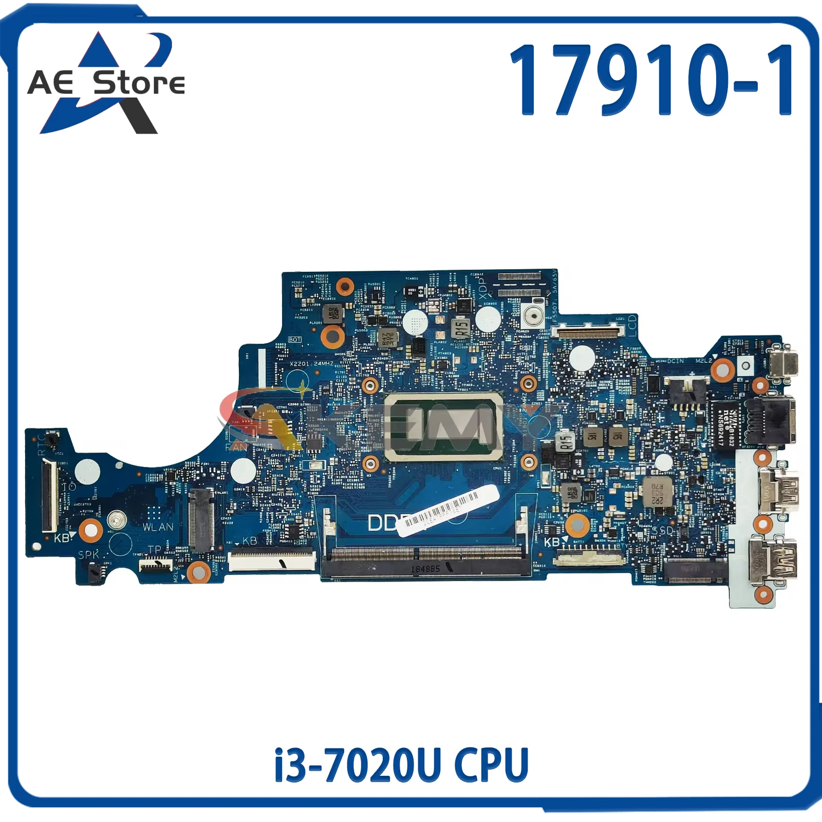 AE 17910-1 Mainboard For DEL Latitude 13 3300 CN 0RV5W4 Laptop Motherboard With i3-7020U CPU 100% Tested OK