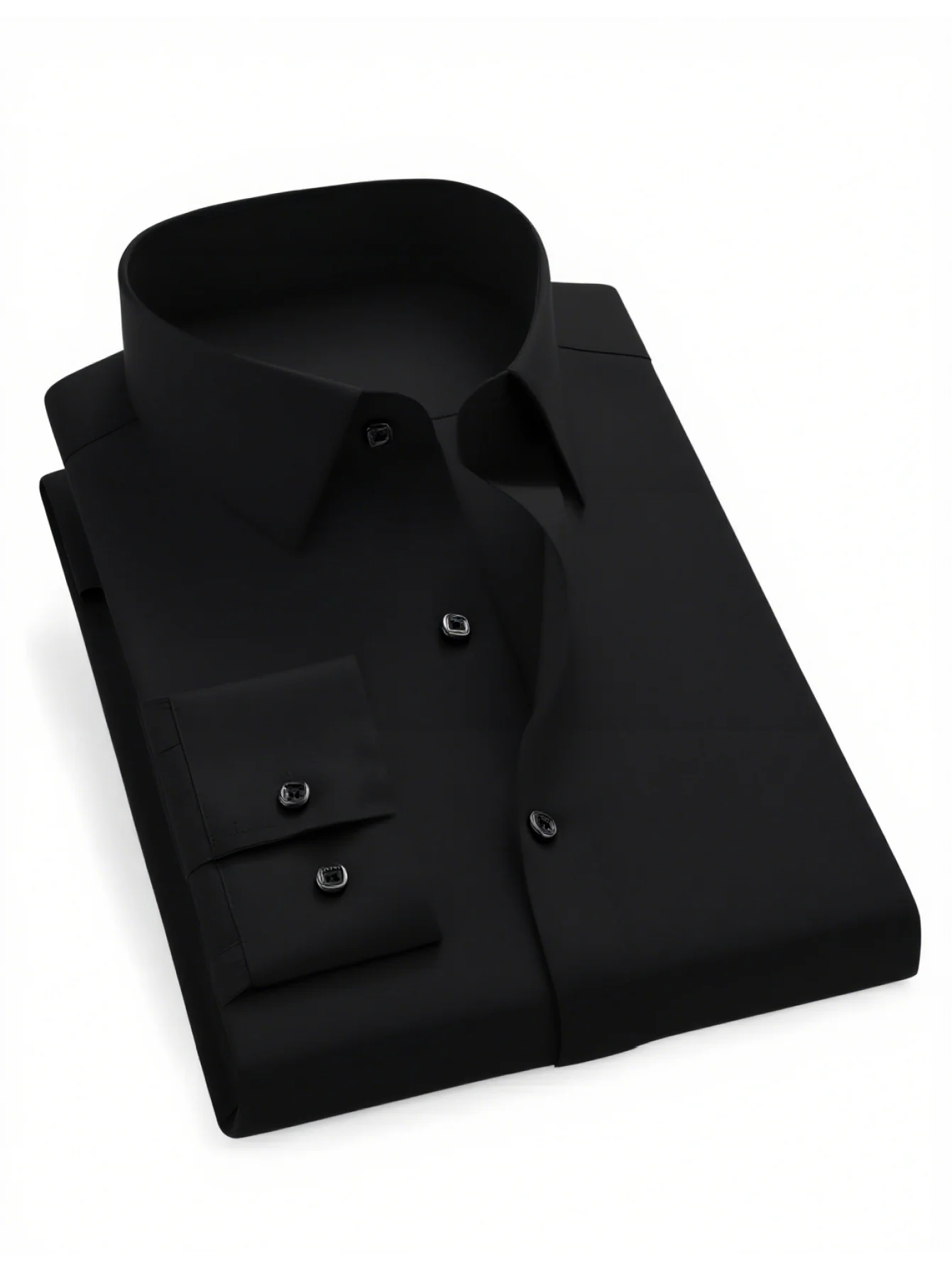 This men's long-sleeved elegant shirt is made of lightweight polyester fabric and is suitable for daily wear.