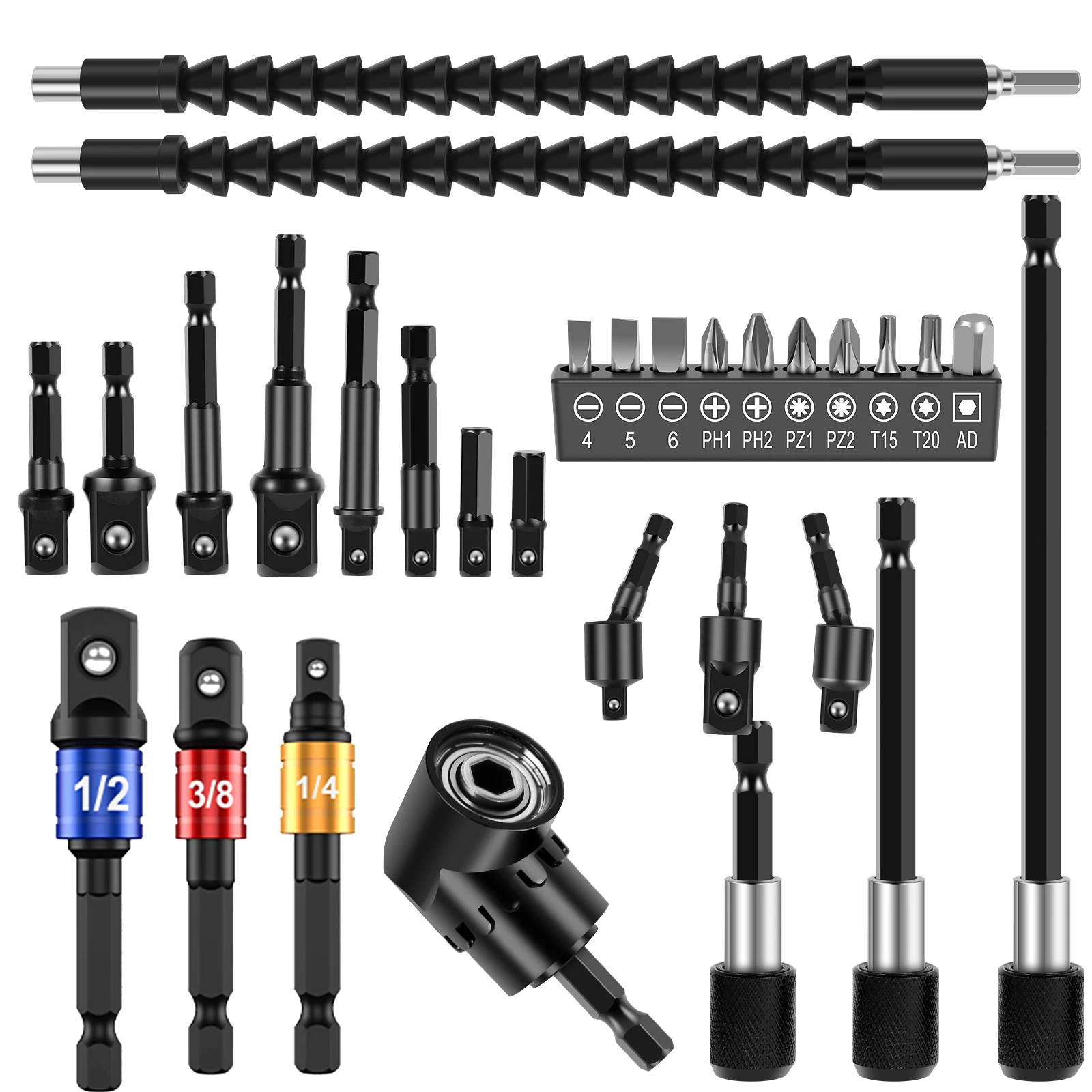 

Multi functional hexagonal handle batch head adapter rod set flexible installation strong compatibility