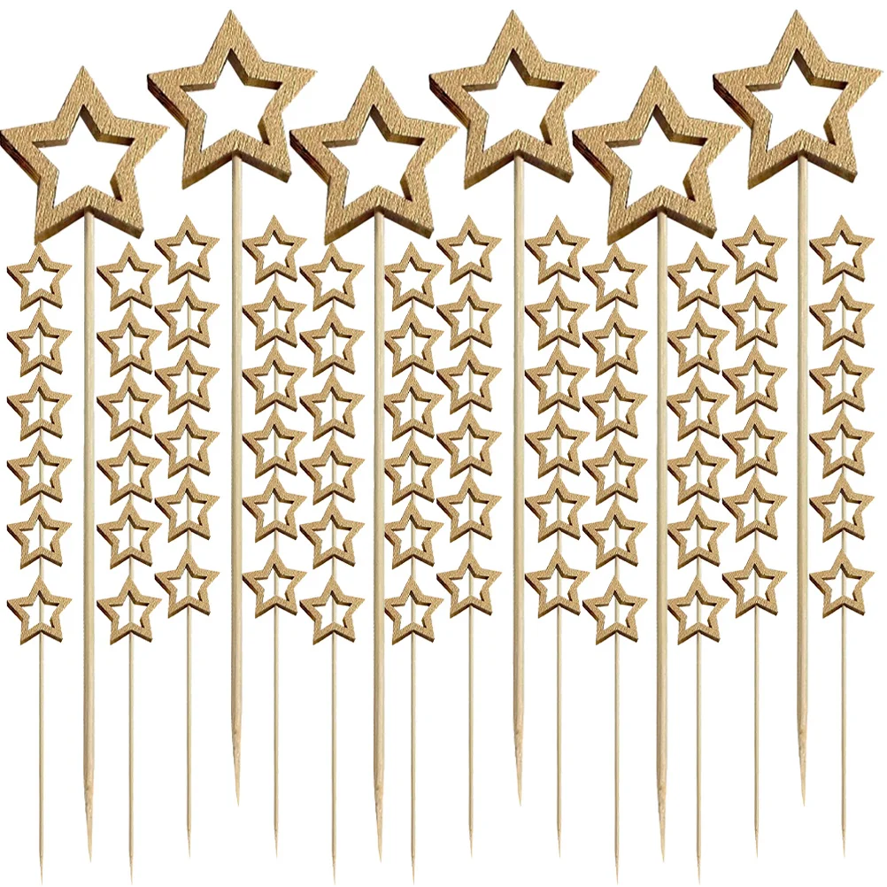 100 قطعة من أعواد طعام عيد الميلاد خمسة أعواد كوكتيل من الخيزران للمقبلات والحلويات والفواكه ومستلزمات الحفلات وعصي الوجبات الخفيفة #6