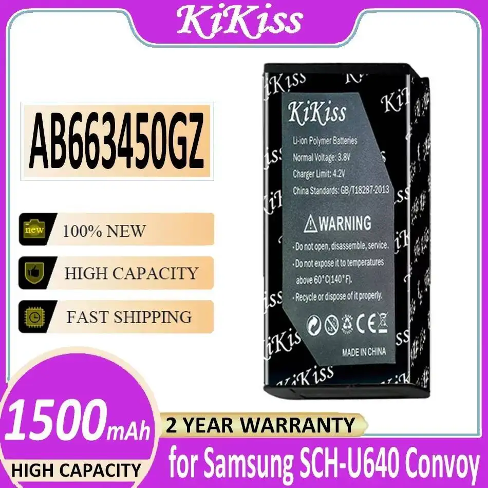 

AB663450GZ AB663450GZBSTD AB663450BZ Stable For Samsung Convoy 1 2 Sch-U640 U660 Sch-U660 U640 Mobile Phone Battery 1500Mah