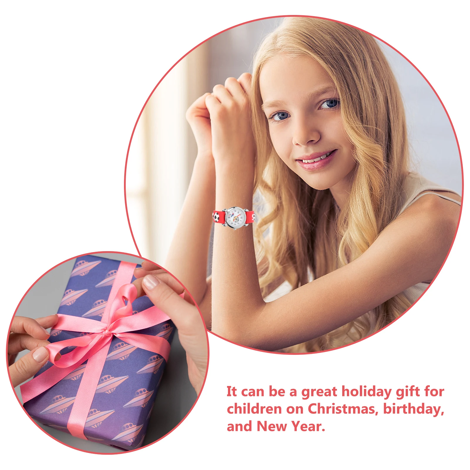 

Cartoon Children Watch Rubber Strap Durable Decorative Kids Wrist Watch Adjustable Clear Dial Holiday Gift Birthday