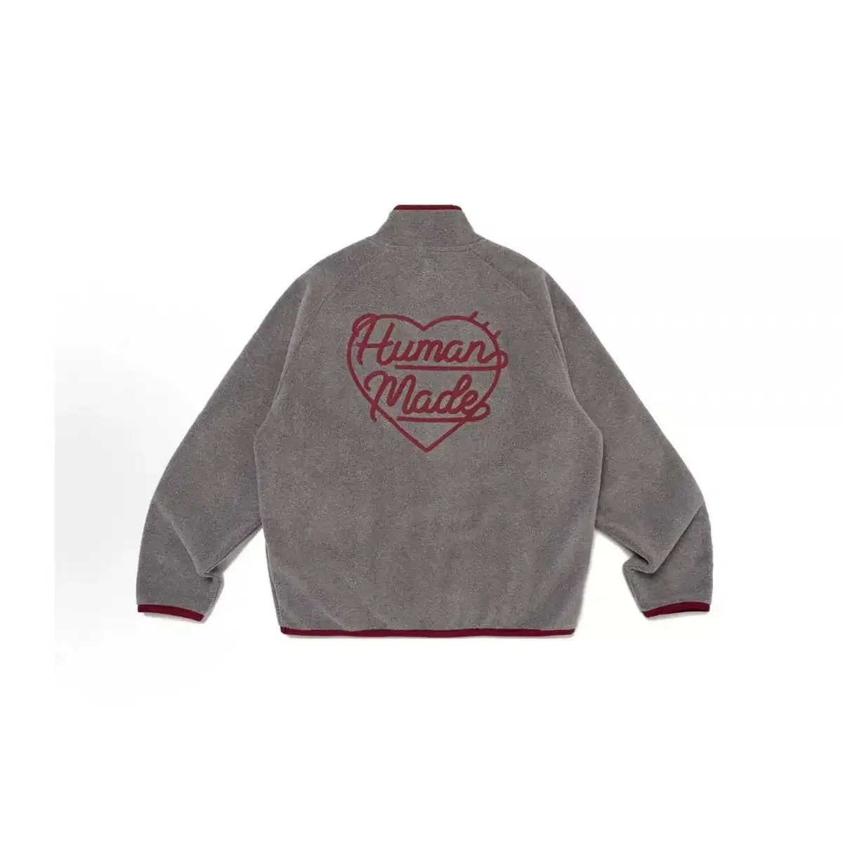 HUMAN MADE Half Zip Fleece Pullover Heart Embroidery Oversized Ins Unisex Retro