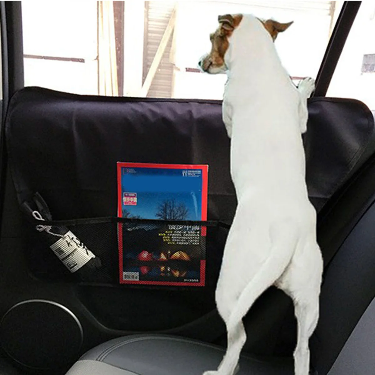 2pcs Pet Universal Waterproof Protector Dogs With Mesh Pockets Easy Install Large Size Black Seat Back For Pet Hair Dander Drool