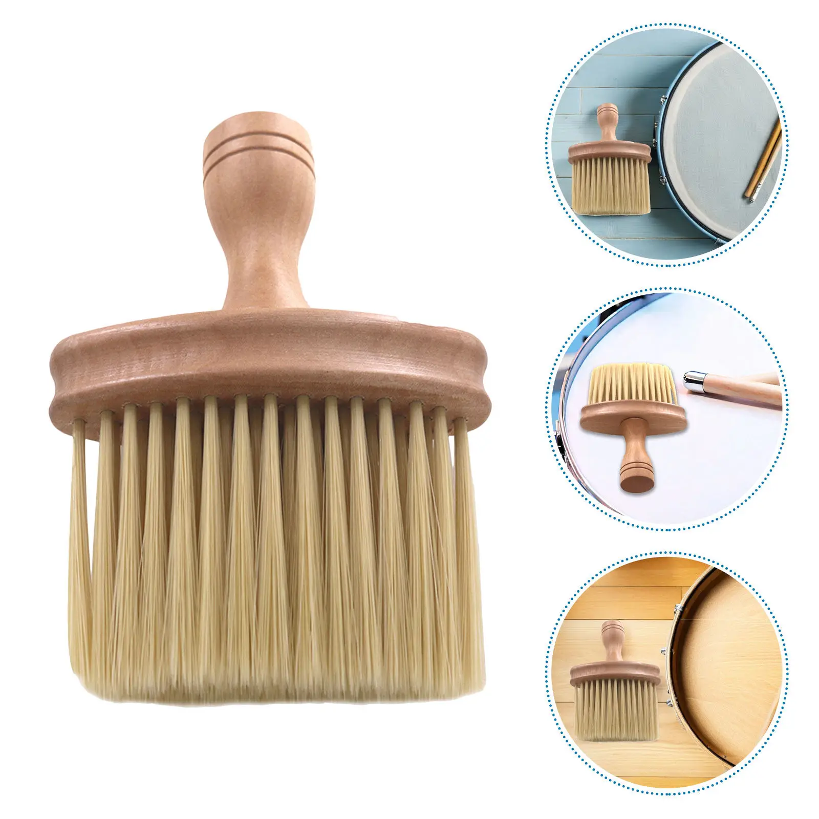 2Pcs Soft Bristle Instrument Dust Brush Compact Ergonomic Handle for Guitar Piano Bass Drum Keyboard String Cleaning