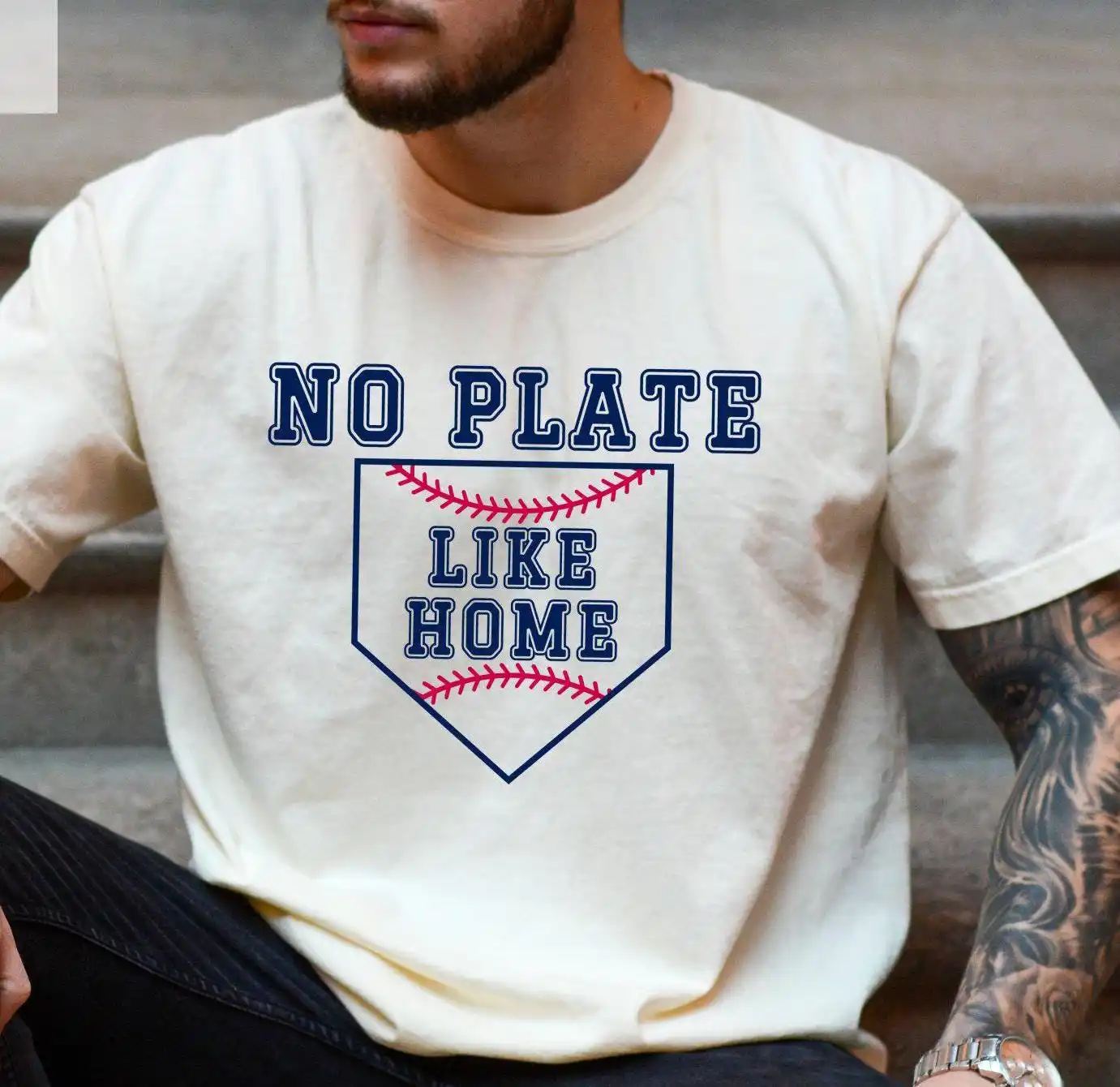 Funny Baseball SweaT T Shirt Men No Plate Like Home Dad s Sweater Mama Retro Women