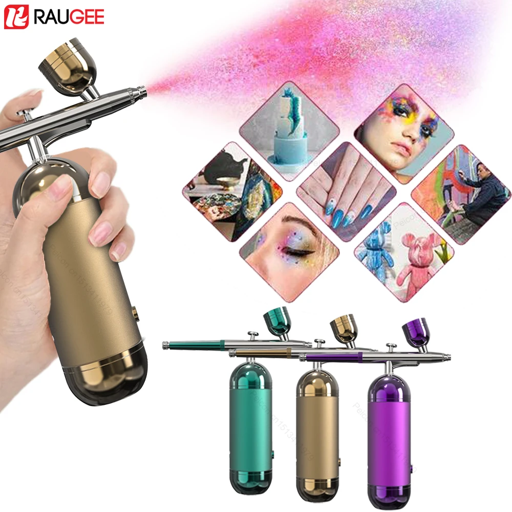 

Аэрограф для ногтей, мини-аэрограф, нано-кислородный инжектор, пистолет-распылитель для дизайна ногтей, живописи тортов, портативный воздушный компрессор высокого давления