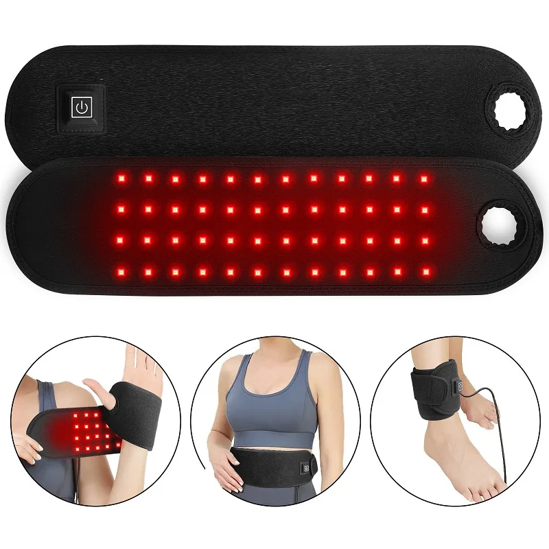 Double Chip LED Wrist Ankle Strap for Home Physiotherapy Red Light Heating Guard for Tendonitis Sprain Pain Relief Elastoplast