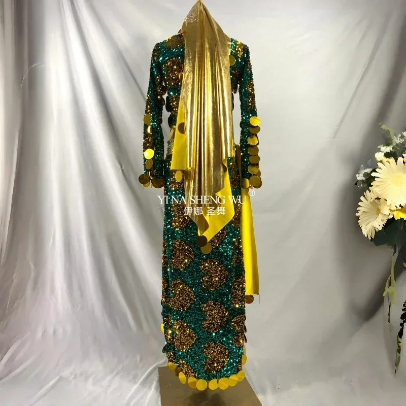 

Народный халат для танца живота на заказ, блестящее шабби-саиди, баластское платье для выступлений для взрослых и детей, костюм для восточного танца