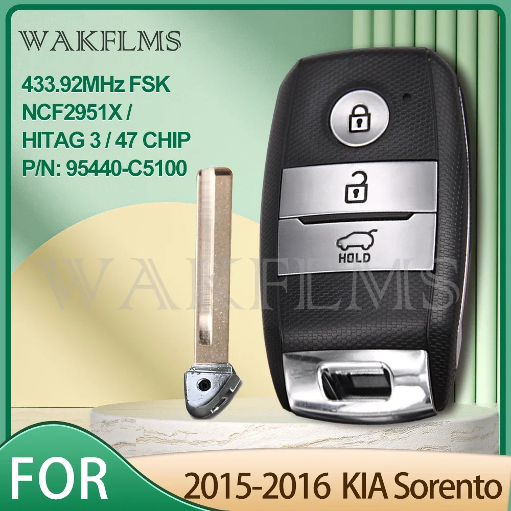 FOB-4F06 Keyless Go Smart Remote Car Key Fob For KIA Sorento 2015 2016 2017 95440-C5100 95440C5100