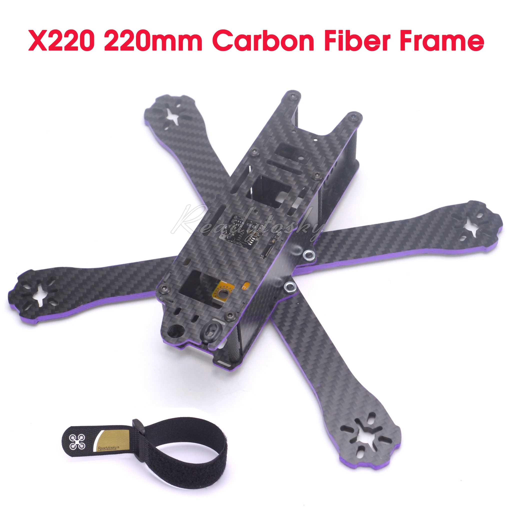 

DIY X220 220mm Carbon Fiber with 4mm Arm X Type Frame Kit For Wizard RC Models Multicopter Motor ESC FPV Cross Racing Frame