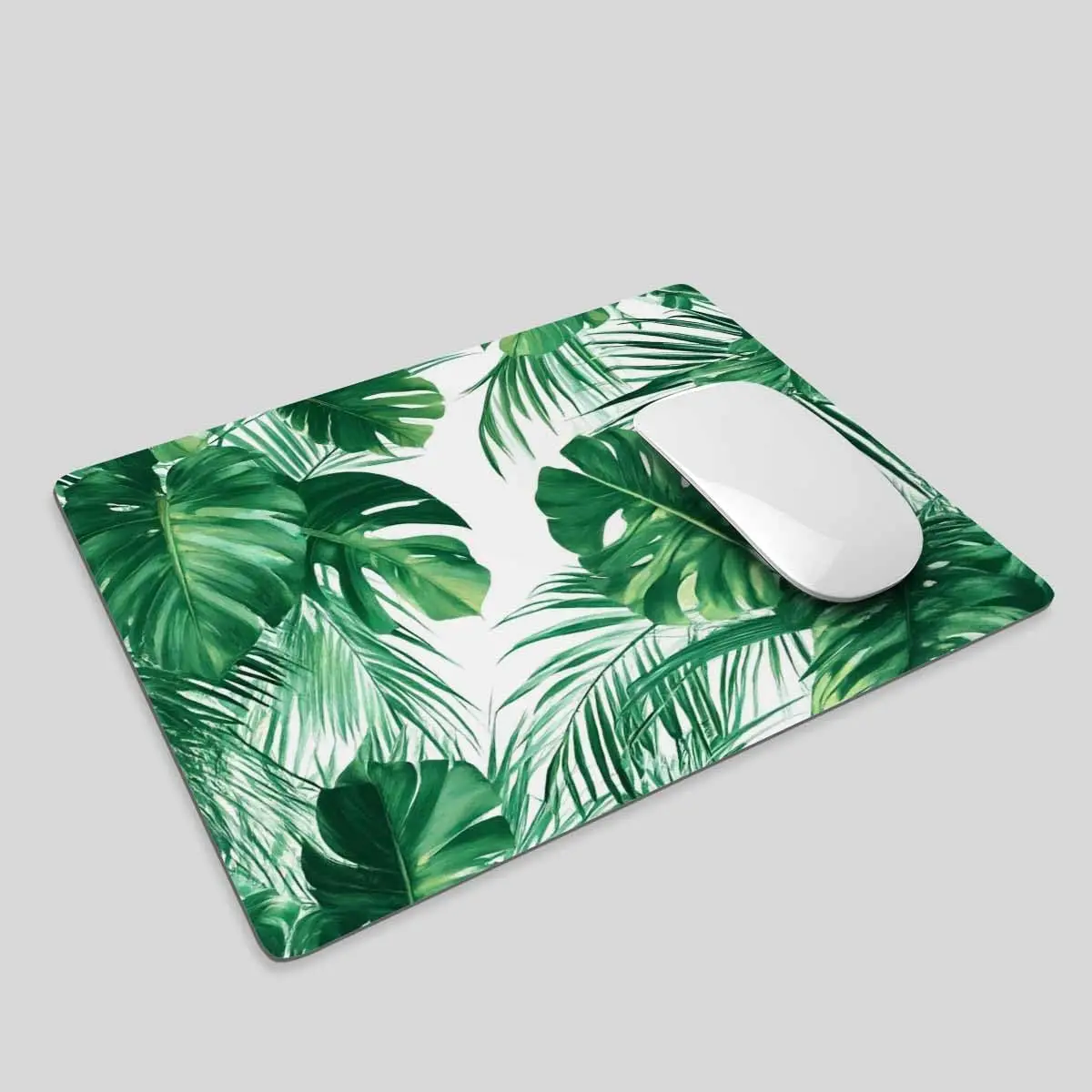 Mouse pad artisan Rectangular gaming mouse Green tropical plant leaves non slip rubber small office home personalized mouse pad