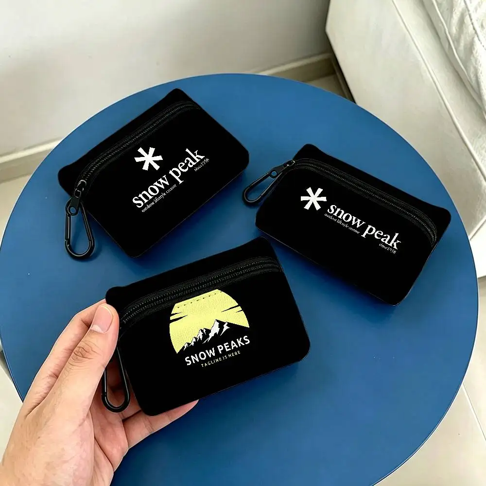 Fashion Cool S-Snow P-Peak Logo Multifunctional Oxford Cloth Small Pouch With Hook Mini Coin Wallet Earbud Storage Bag