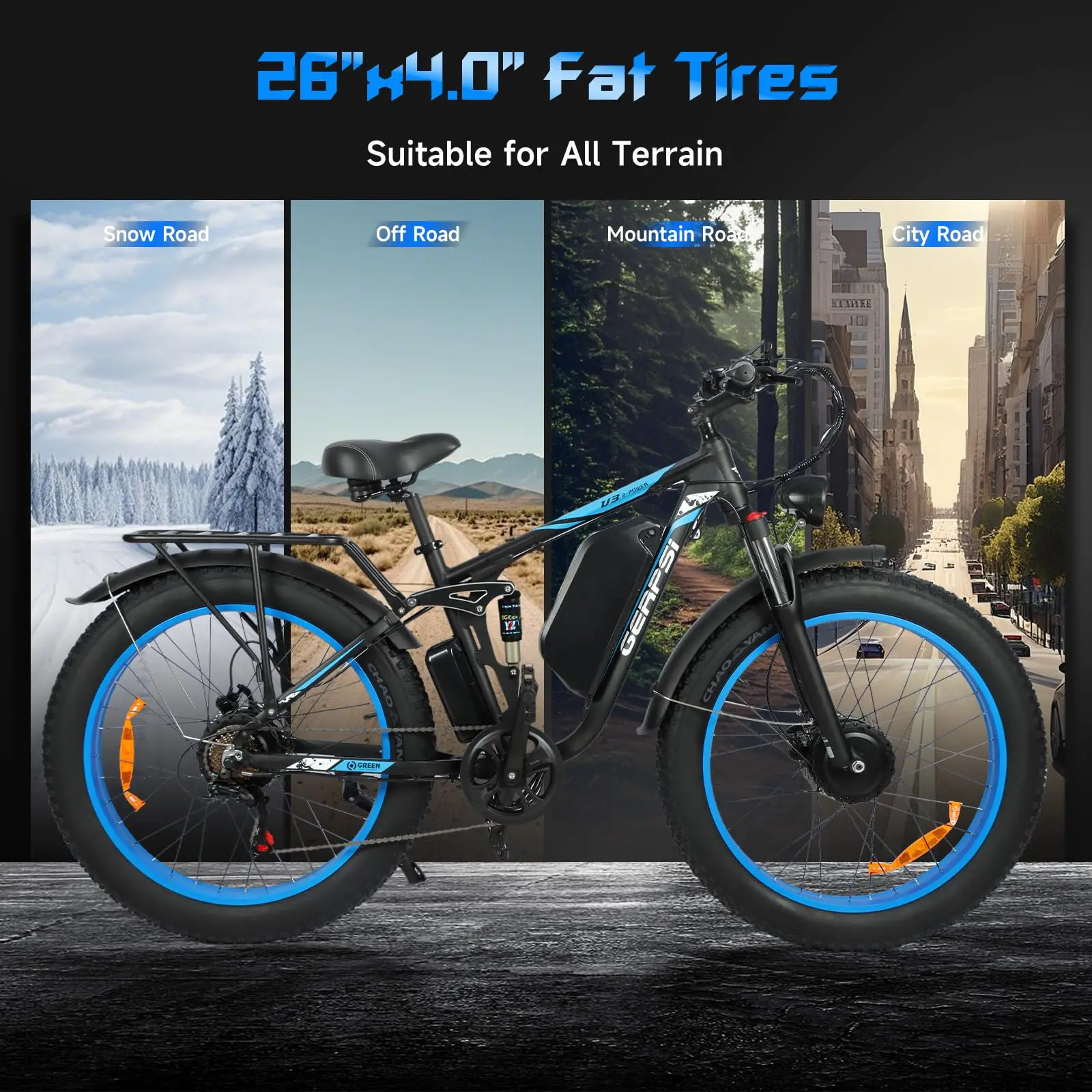 【1-летняя гарантия】Электрический велосипед BAOLUJIE 2603 для взрослых, 3000 Вт, 48 В, 25 Ач, литиевая батарея, электрический велосипед, максимальная скорость 35 миль в час, UL 2849