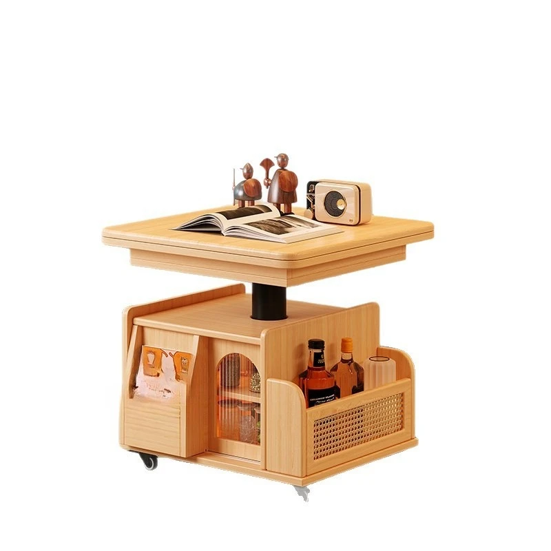 

Подъемный журнальный столик, мобильная тележка, чай из массива дерева, чай, маленькая квартира, гостиная, многофункциональная столовая