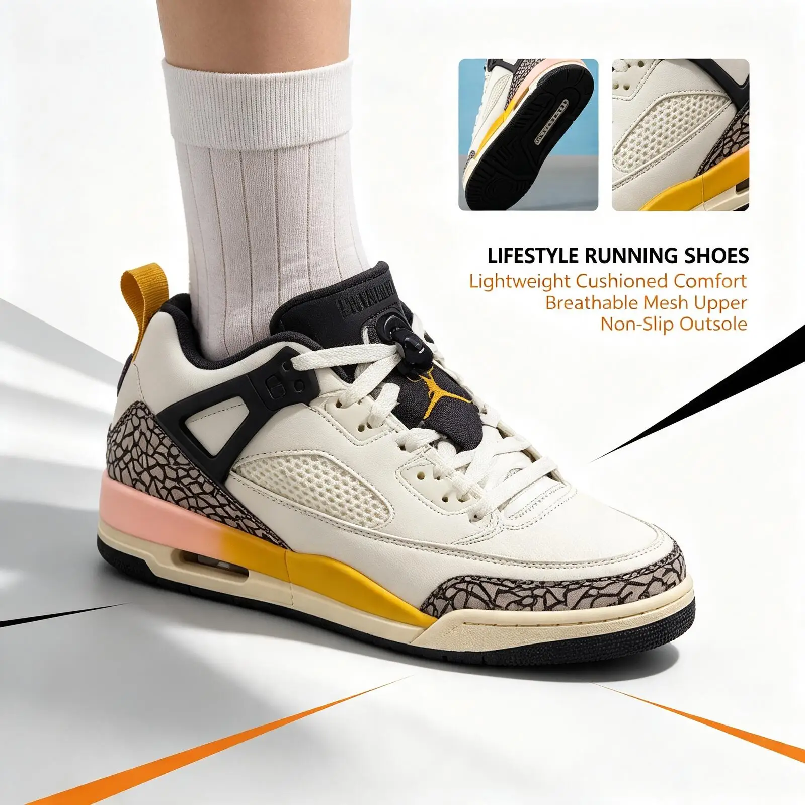 Nike Women's Jordan Spizike Low (Gs) Sports Fashionable Cushioning Comfortable Wear-Resistant Basketball Shoes FQ3950-107