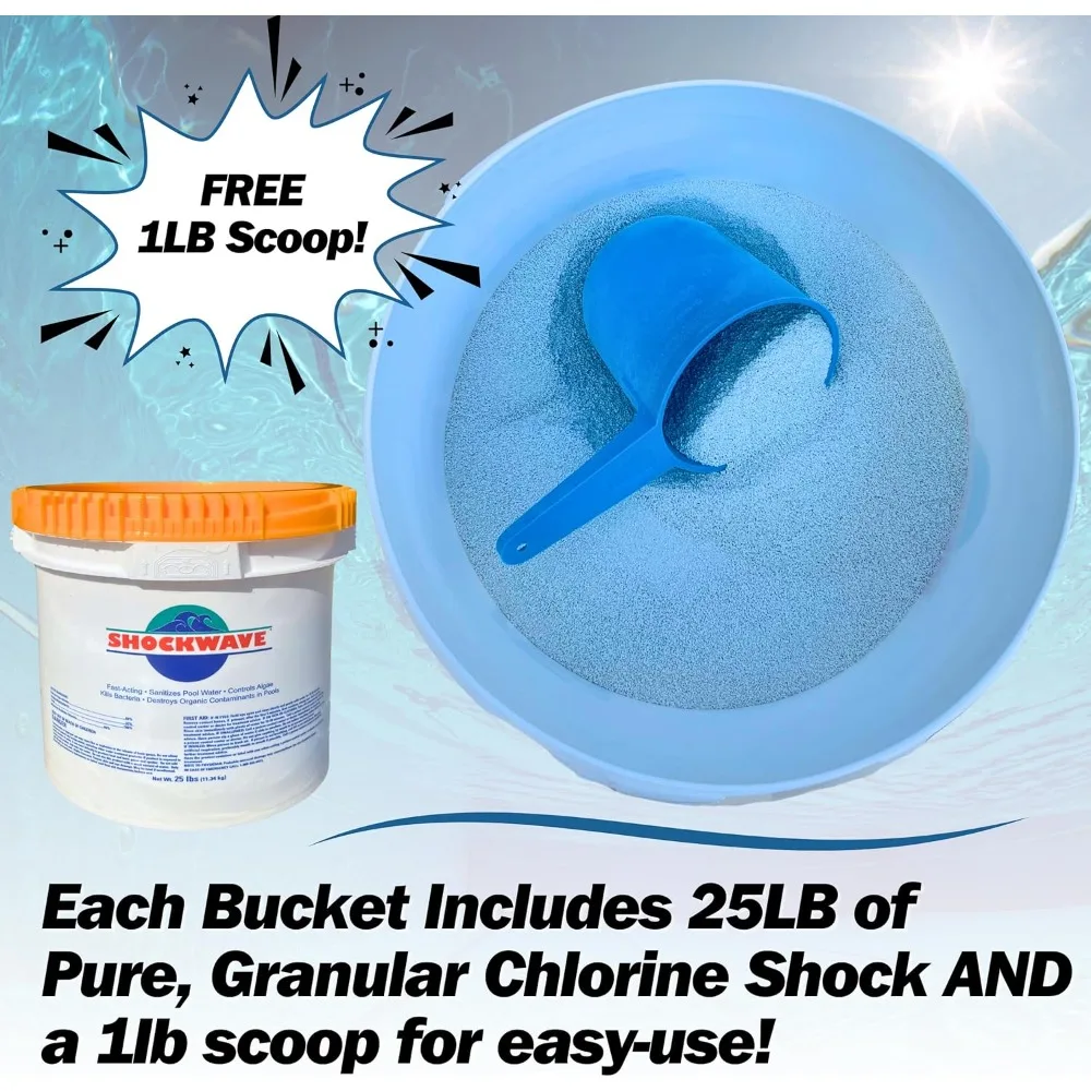 HOME.Super Shockwave Pool Shock – 73% Cal-Hypo Granular Sanitizer for Crystal Clear Water image 2