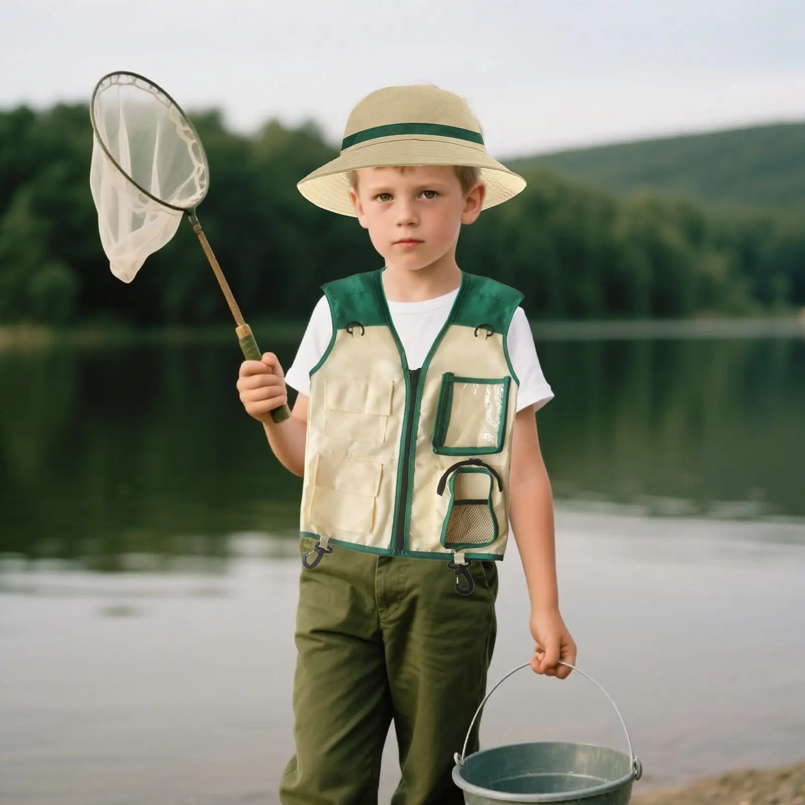 Kids Explorer Vest And Hat Outdoor Exploration Set Creative Vest And Hat Explorer Gear For Camping Hiking Beach Jungle Picnic