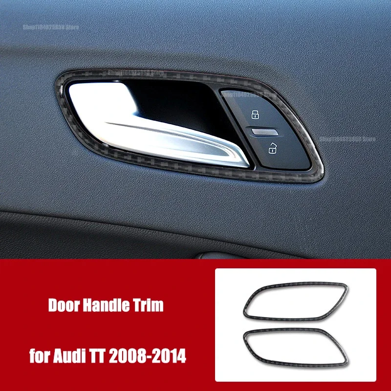 Real Carbon Fiber Interior Door Handle Frame Trim for Audi TT Mk2 8J 2008-2014 Decoration Cover