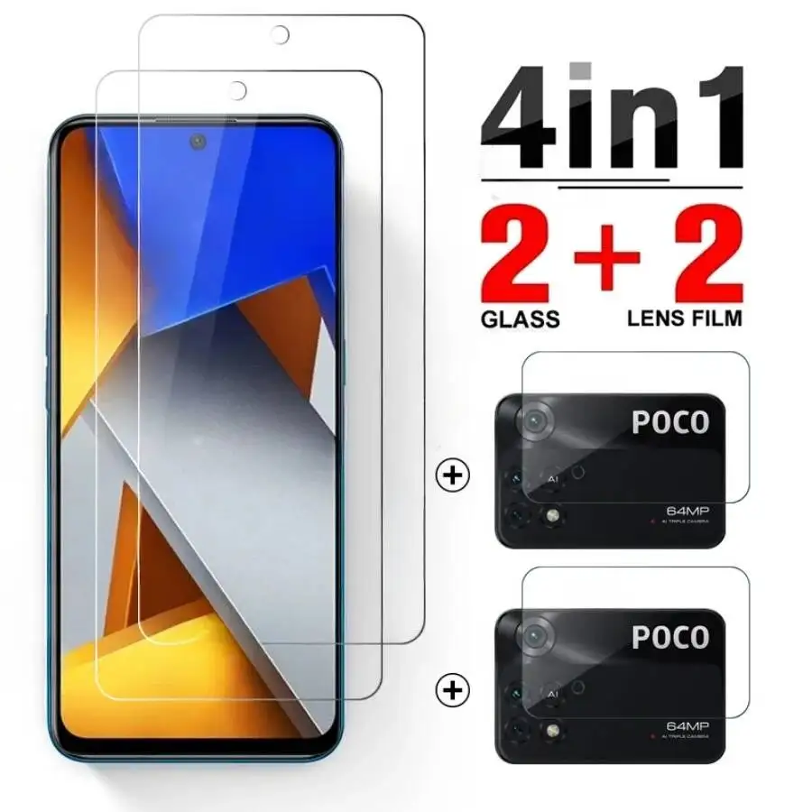 

4In1 Protective For Xiaomi M4 4G Camera Glass Poco M3 F3 F4 X4 X5 X6 X7 Pro 5G