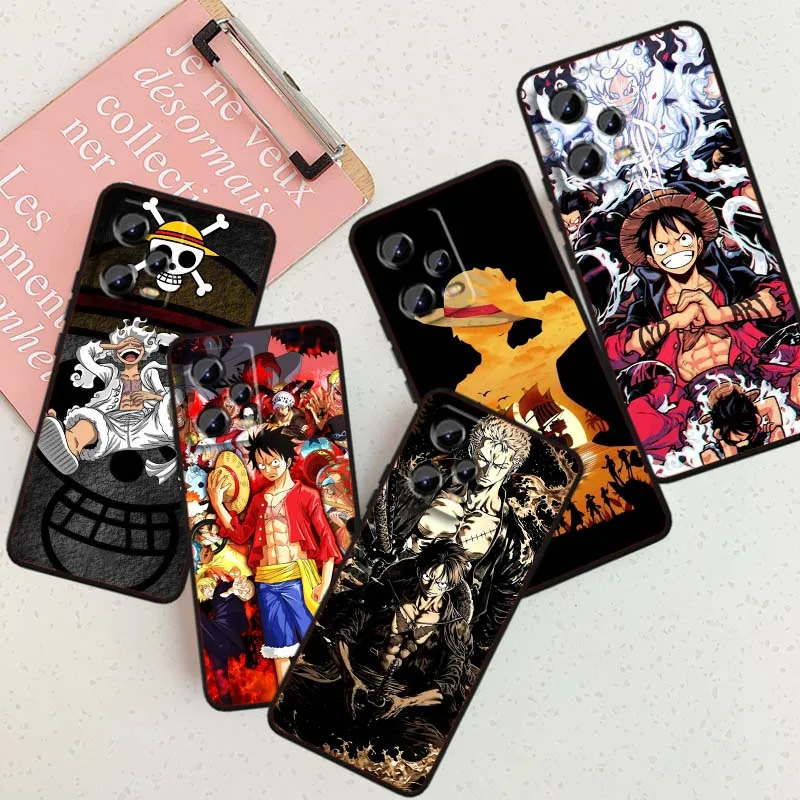 

One Piece Retro Cute Luffy For Xiaomi Redmi Note 15 14 13 12 12S 11E 11 11S Pro Plus 4G 5G Black Phone Case