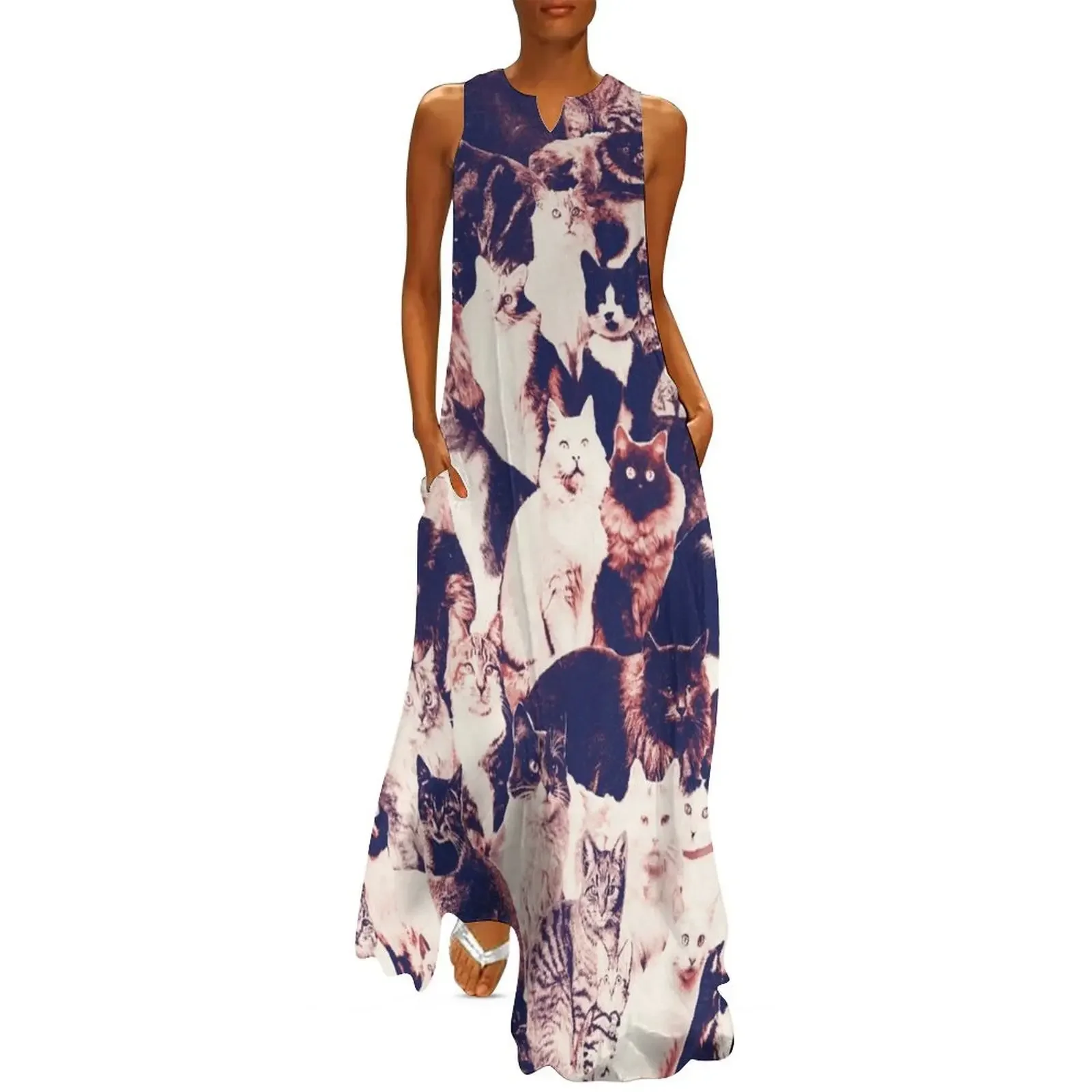 

Cats Forever Long Dress women's clothing trend 2025 dresses for woman 2025 Women's evening dress Dress