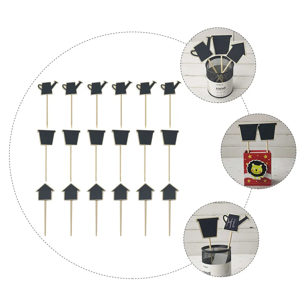 30 pcs Plant Signs Mini Chalkboards Wood Topper Decorative Craft Reusable Garden Label Planter Markers