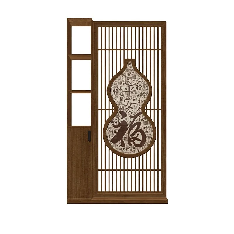 

Customized new Chinese-style Fu character screen cabinet partition living room solid wood entry porch cabinet gourd grille house