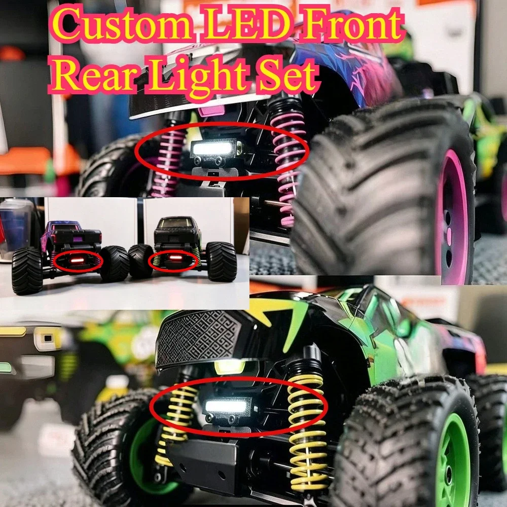 LED Front Rear Light Kit RC Car Upgrade Parts custom size Accessories For 1/16 Arrma Quake Grom Gorgon Grom Monster Truck