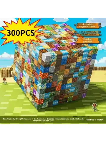 2025 New 10-300pcs DIY Magnetics Building Blocks Mini World Magnetic Building Blocks Puzzle Blocks For Children's Birthday Gifts