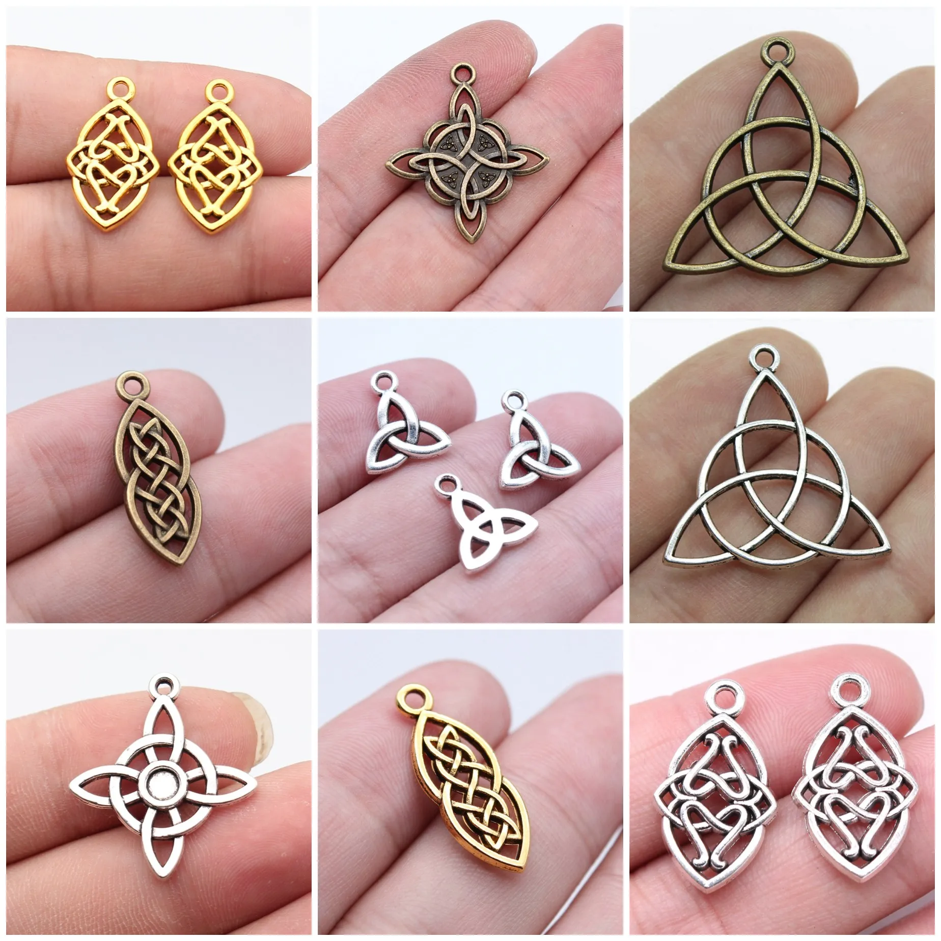 Mini Small Celtic Knot Amulet Charms Pendant Tiny Spiritual Charms For DIY Bracelet Necklace Jewelry Making Wholesale