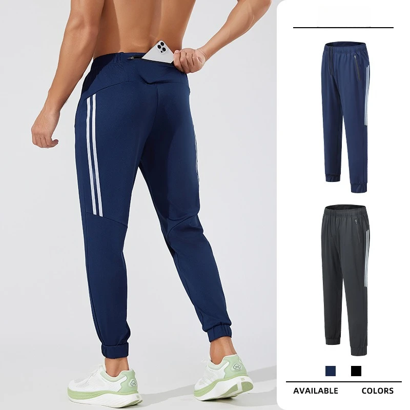 

Дышащие мужские спортивные штаны для бега в тренажерном зале, фитнес-тренировки, спортивные штаны для бега, эластичные быстросохнущие брюки для тренировок, высокая эластичность