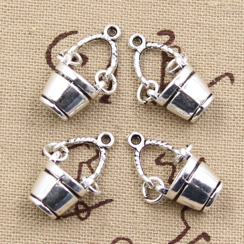 10 sztuk Charms ruchome wiadro wiadro 24x12x7mm Antique Making wisiorek fit, w stylu Vintage tybetański brąz srebrny kolor, ręcznie robiona biżuteria DIY