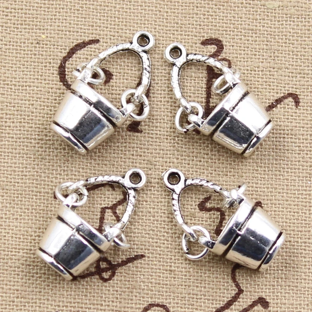 10 sztuk Charms ruchome wiadro wiadro 24x12x7mm Antique Making wisiorek fit, w stylu Vintage tybetański brąz srebrny kolor, ręcznie robiona biżuteria DIY