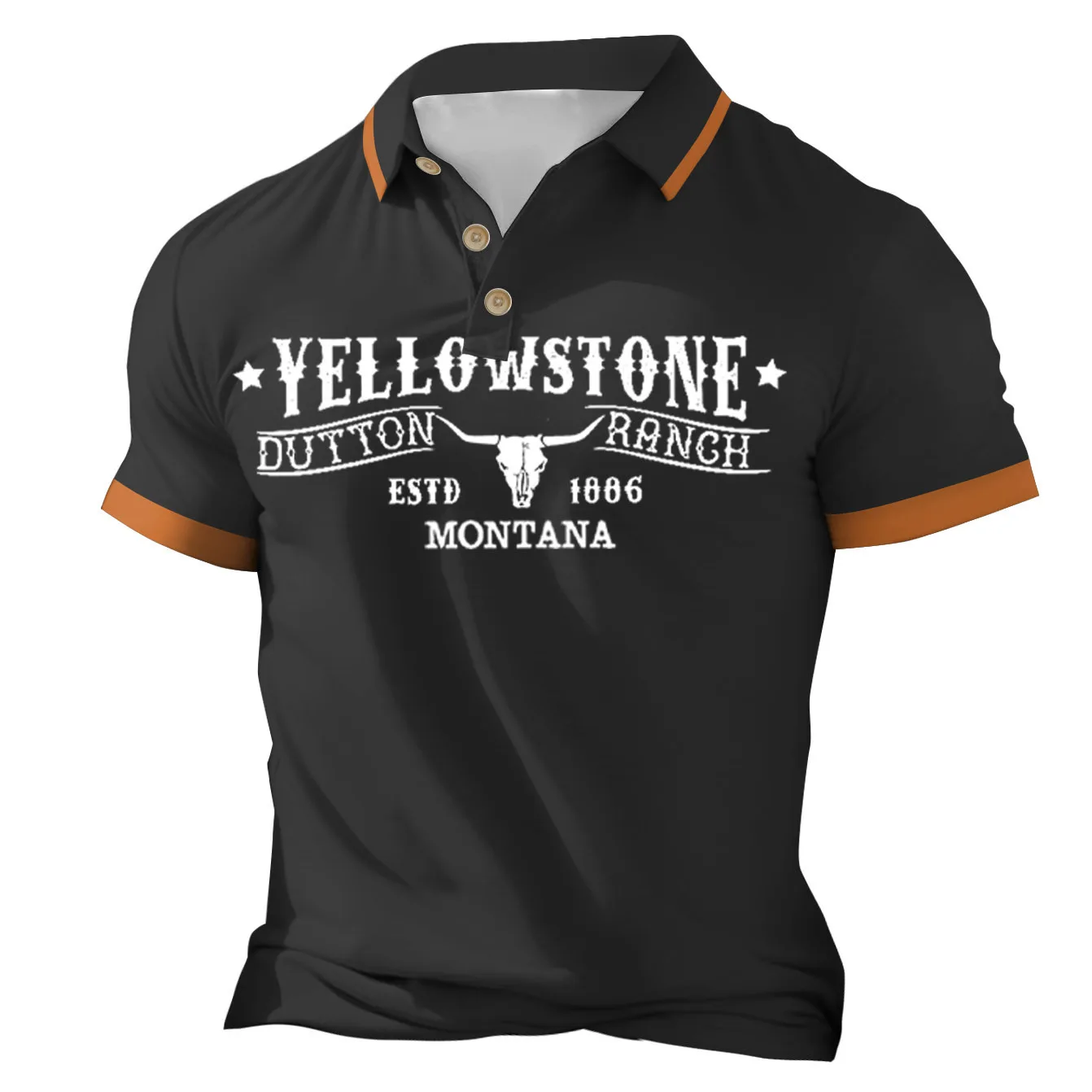 Vintage Shirts 3d Word Printed Polo Shirt For Men Casual Summer T-Shirt Yellowstone Pattern Short Sleeve Tops Men\'s Clothing 5xl