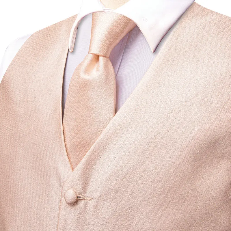 VerveRow Herren Satin-Set mit V-Ausschnitt, Weste, Krawatte und Einstecktuch, 3-teiliges formelles Business-Hochzeits-Westen-Set – Detail 6