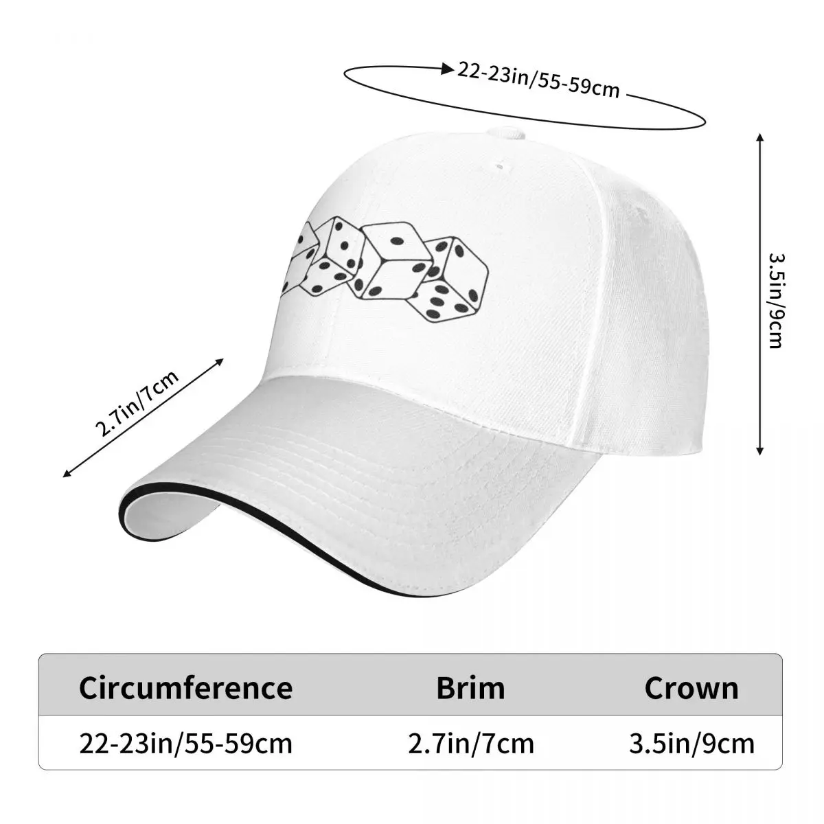 Pastel dice - ACAB / 1312 white and black Baseball Cap Hip Hop fishing hat Luxury Man Hat Baseball Men Women's