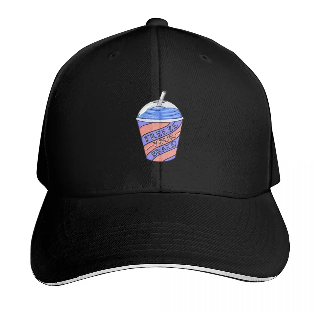 Freeze Your Brain - black Baseball Cap Strapback Dad Hat Six Panel Structured Crown Sun Protection UPF 50+
